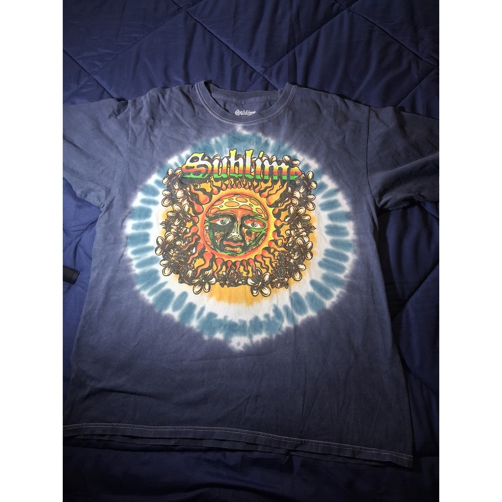 Sublime Sun Logo Tie Dye Graphic T-Shirt Mens Large Blue Yellow 2022 Spencer